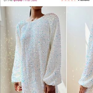 Show Me Your MuMu Iridescent Sequin Long Sleeve Dress